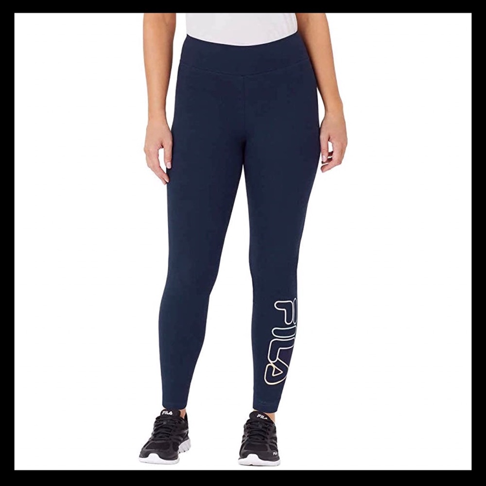 FILA Women’s Cotton Leggings Navy - Picture 2 of 7